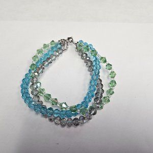 Handmade Braided Austrian Crystal Beaded Bracelet